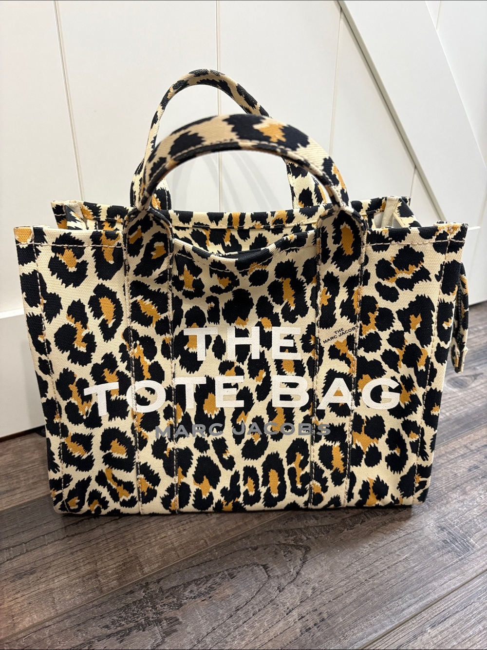 Marc Jacobs Leopard Print Canvas Tote Bag in Black, Brown, Cream LARGE with CB